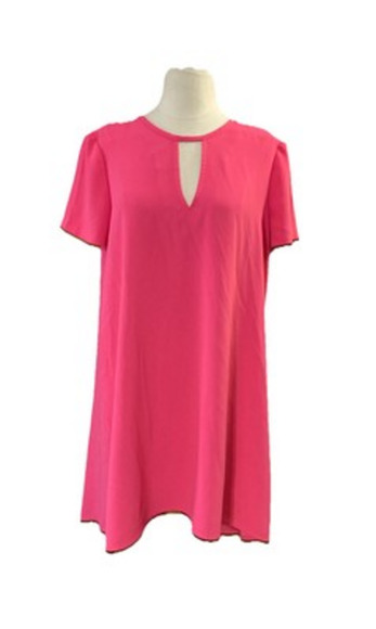 Trina Turk Floramaria Swing Pink Dress Sz 10 High-low Cut Outs - Picture 2 of 8